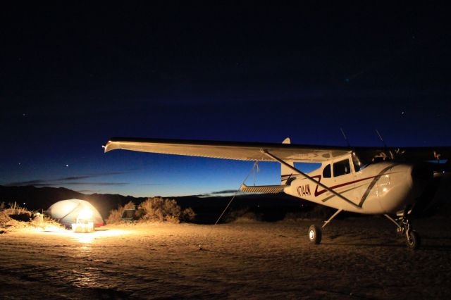 Cessna Skylane (N744W) - Twilight airplane camping