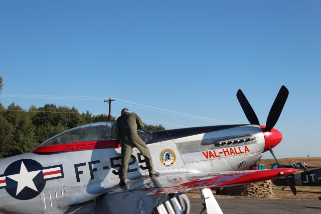 N151AF — - Pilot of "VAL-HALLA" doing final checks before run up.