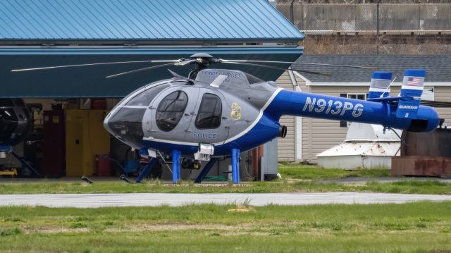 N913PG — - One of PGPD's many choppers parked at their hangar 