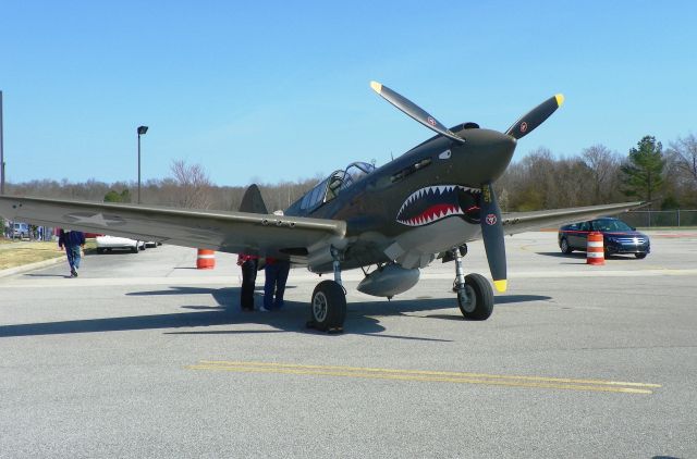 CURTISS Warhawk (N11456) - A Curtiss TP-40 Warhawk @ Madison County Executive Airport in Meridianville, AL as part of the March 2011 Liberty Belle Foundation tour stop...