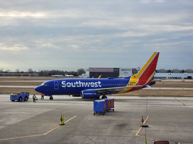 N296WN — - On tarmac after pushback, waiting to taxi for takeoff.