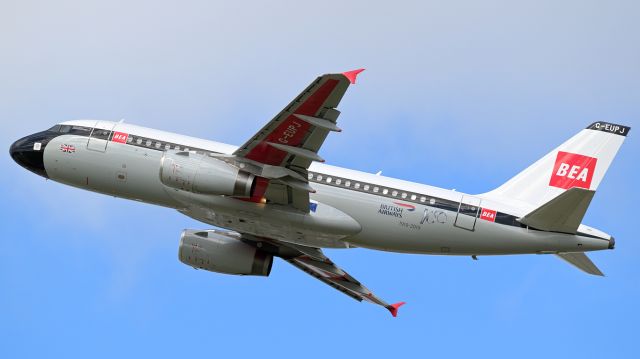 Airbus A319 (G-EUPJ) - This aircraft features a British European Airways retro livery