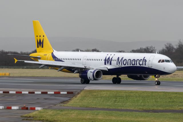 Airbus A321 (G-MARA) - 16 Feb. 2015...Just arrived on runway 23R. 