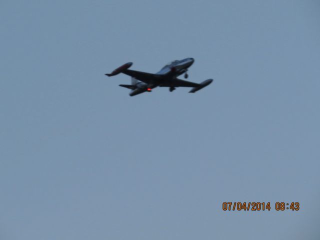 Lockheed T-33 Shooting Star (N939NA) - Duck Creek at Grand Lake Oklahoma small airshow before the biggest fireworks show in the Midwest.