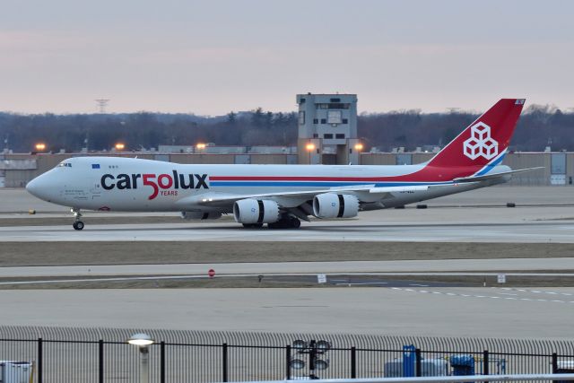 BOEING 747-8 (LX-VCC) - Finally! I've been chasing this bird ever since she received these titles. It was the only CLX 747 that I had yet to photograph until yesterday (03-01-23). She is shown landing 23-R, arriving from LUX at about five minutes prior to sunset on an overcast evening.