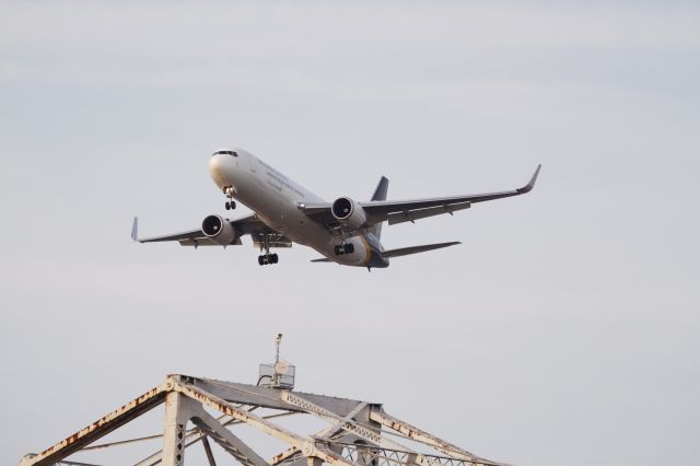 BOEING 767-300 (N360UP) - UPS 767 flying over the bridge in Louisville, Ky