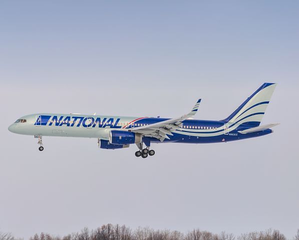 Boeing 757-200 (N963CA) - National 720 on final for runway 23 at Willow Run on a cold Sunday morning.br /(11/20/2022) 