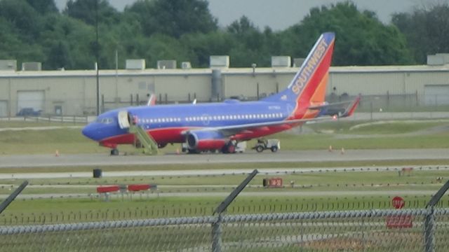 Boeing 737-700 (N7736A) - The rarest sight at Springfield...a Southwest 737!  Date - July 17, 2020