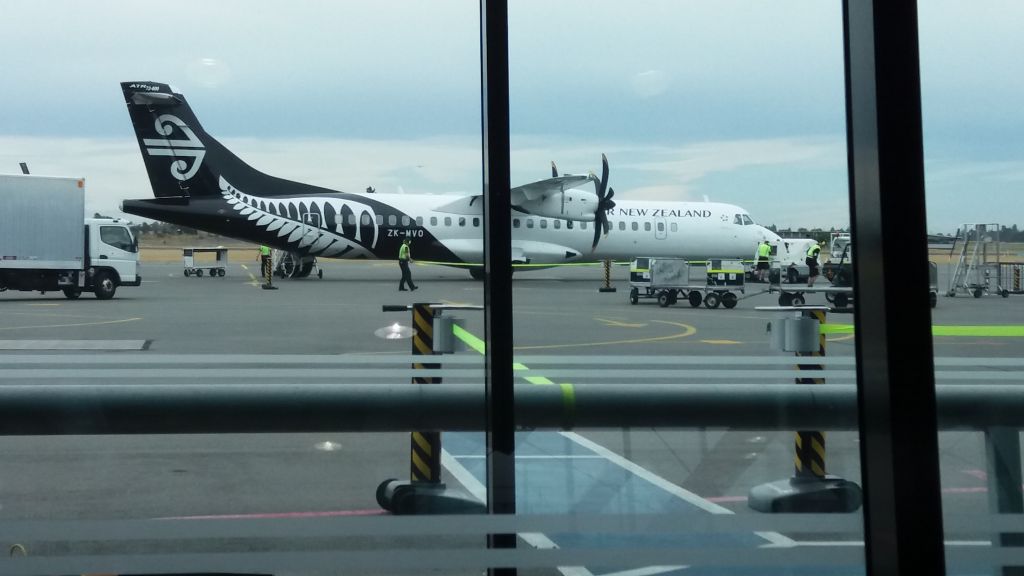 Aerospatiale ATR-72-600 (ZK-MVO) - At chch waiting for flight when she came in.