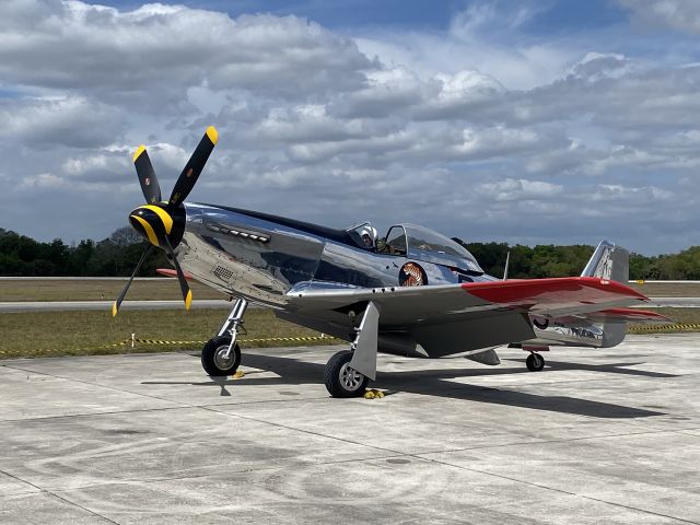 North American P-51 Mustang (NL951HB) - Visit by a beautifully recently restored P-51 to Valiant Air Command warbird museum on 16 March 2021. Gotta love the sound of that Packard-Merlin. 