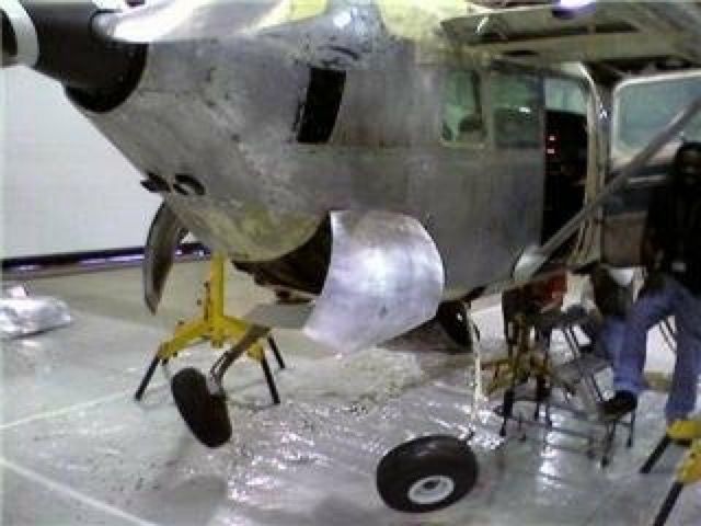 Cessna Super Skymaster — - Gear swings at Greenville Tech.  Taken 2008.