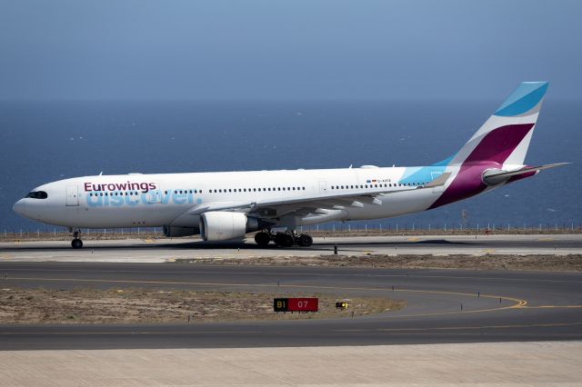 Airbus A330-200 (D-AXGE) - Tenerife Sur - Reina Sofia (TFS / GCTS) - Spainbr /br /Photo taken: May 7, 2024br /br /Operator: Eurowings Discoverbr /Type: Airbus A330-203br /Registration: D-AGXEbr /Serial: 612br / br /Category: Civil Aircraft - Airliner