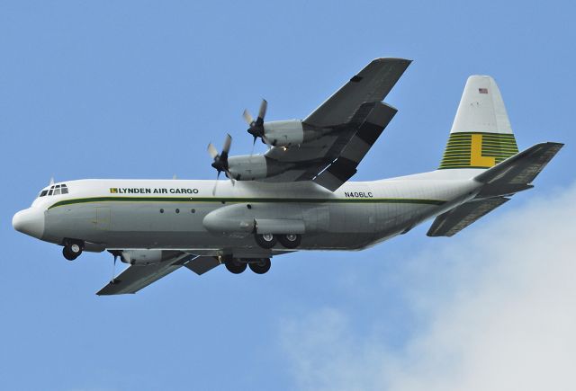 N406LC — - Lynden Air Cargo - Lockheed L-382G Hercules L-100-30 - C/N 382-4676 - N406LC - On approach to Ramstein Air Base (ETAR / RMS) - 2009-06-05.