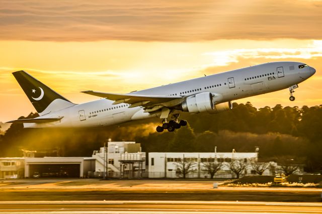 AP-BMH — - Pakistan's 772 rockets out as the sun sets over Tokyo Narita