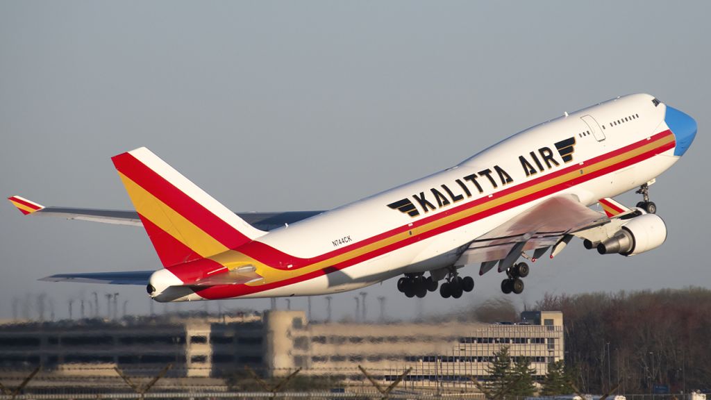 Boeing 747-400 (N744CK) - Face mask livery