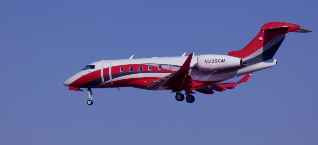 Canadair Challenger 350 (N339CM) - About to touch down is this 2023 Bombardier Challenger 350 in the Autumn of 2024.