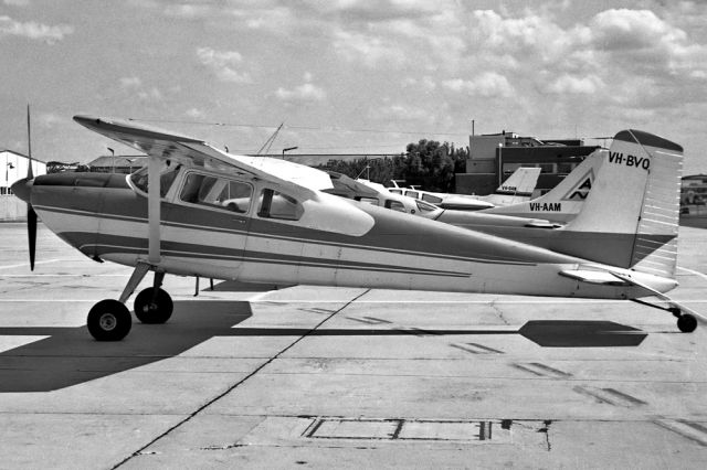 VH-BVQ — - CESSNA 180 - REG VH-BVQ (CN 180-31342) - ESSENDON MELBOURNE VIC. AUSTRALIA - YMEN (20/3/1979) 35MM B/W NEGATIVE SCAN.
