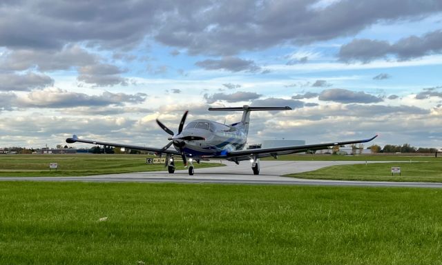 Pilatus PC-12 (N300SM) - N300SM, a 2020 Pilatus PC-12 NGX, taxing to the Task Force Tips hangar, for what may be the final time. Regardless of the aircraft’s future in terms of ownership, it was and always will be a pleasure to see around @ KVPZ. 11/1/21.