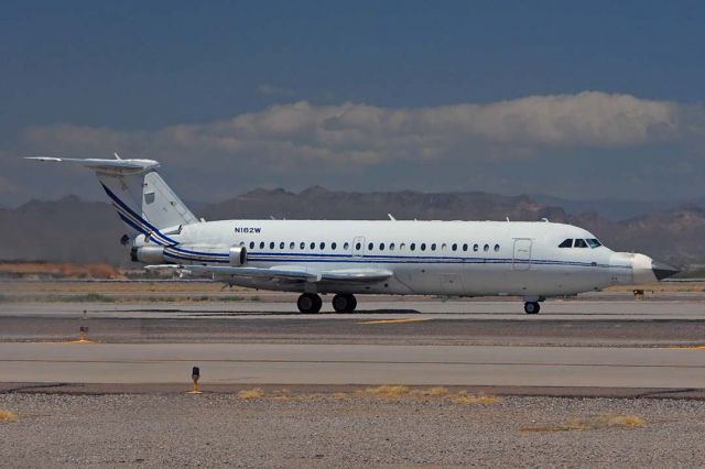 British Aerospace BAC-111 One-Eleven (N162W) - British Aerospace Corporation BAC 1-11 401/AK N162W at Phoenix-Mesa Gateway Airport on May 23, 2010. It was operated by Northrop-Grumman as a radar testbed.