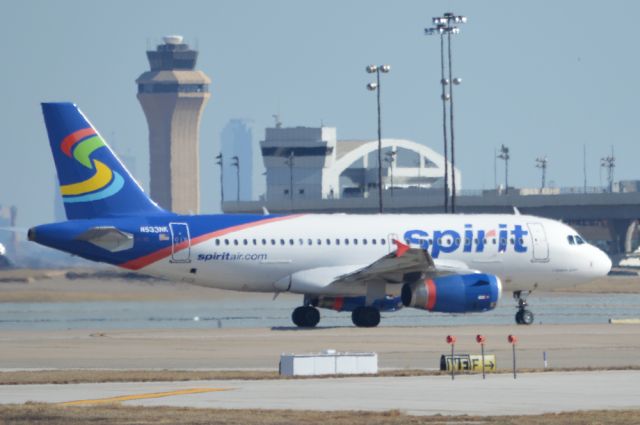 N533NK — - Spirit N533NK Airbus A319 takeoff DFW Dallas, TX 01/20/2013