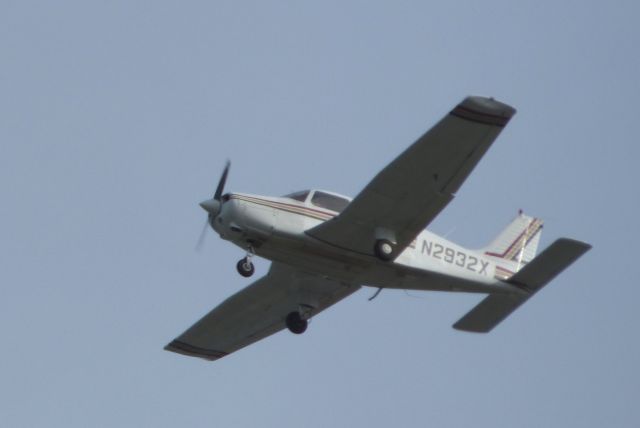 Piper Cherokee (N2932X) - From my backyard a Piper Cherokee Warrior II making a low pass in the Spring of 2016.......Gotcha' again!