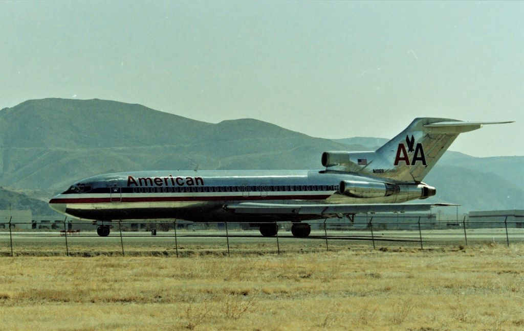 Boeing 727-100 (N1969) - KRNO - While out filming the NANG "High Rollers" F-4 Phantoms at Reno, the Boeing 727 landed and taxi'd right by the Air Park that used to be at the south end of Reno Airport, west side. CN 20044 LN: 592 delvd new to American Airlines 6/24/1969. Shown here apprx June 1990. 
