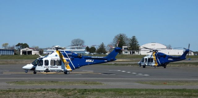 BELL-AGUSTA AB-139 (N5NJ) - Shwon here are a pair of New Jersey State Trooper 2011 Leonardo AW139 Twin-Turboshafts in the Spring of 2024.