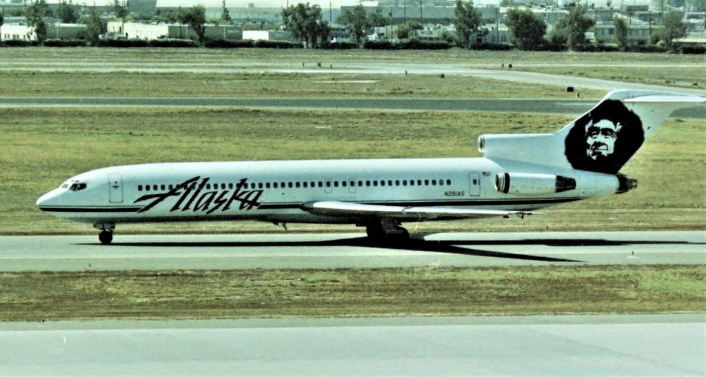 BOEING 727-200 (N291AS) - KSJC - Mid 1990's from atop the parking structure - one of the many 727s that flew SEA-SJC for years, shown arriving and on taxi to Terminal C. This jet delivered new to Alaska Airlines 3/2/1979 and sold to American Trans Air about Nov 1993. My 1st 727 flight was SJC-SEA in 1973 - after HS graduation on Continental 727 and my 2nd 727 flight was on an Alaska 727 SJC-SEA in Sept 1986.