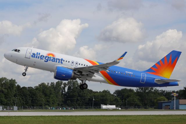 Airbus A320 (N249NV) - AAY1516 departing for Punta Gorda (KPGD) yesterday morning, 10 Jul 2021.