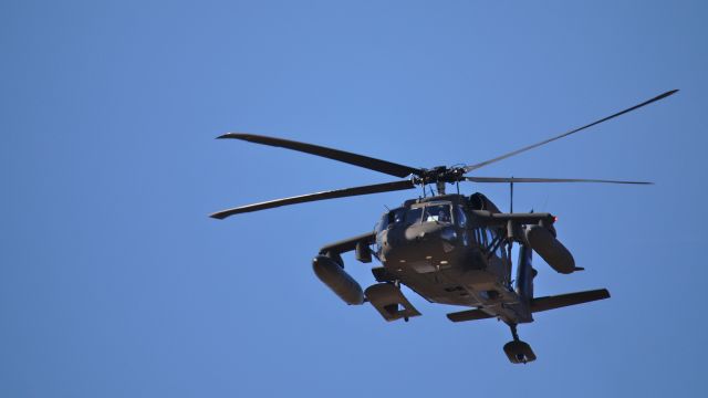 02-6742 — - Unfortunately, I was almost directly in his flight path so he came overhead.  This is an Alaska Army National Guard UH60 fitted with skis.