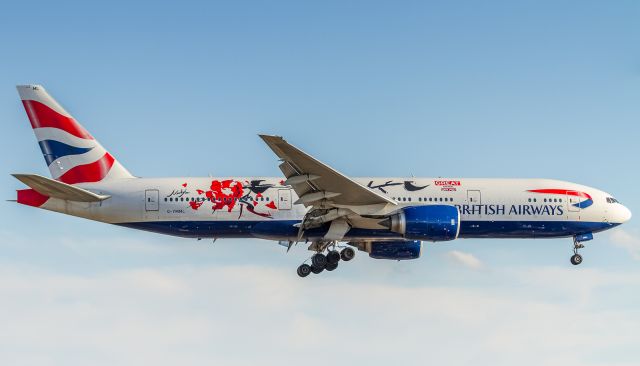 BOEING 777-200LR (G-YMML) - BA93 arrives from Heathrow, Great Festival of Creativity liverybr /Feb. 25th 2018