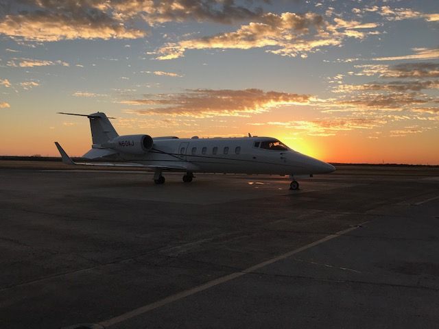 Learjet 60 (N60AJ) - Texas Sunset at Denton, Texas