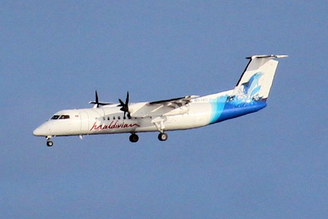 de Havilland Dash 8-300 (8Q-IAO) - On final approach for rwy 36 on 7-Jan-24 operating flight DQA153 from VRMT.