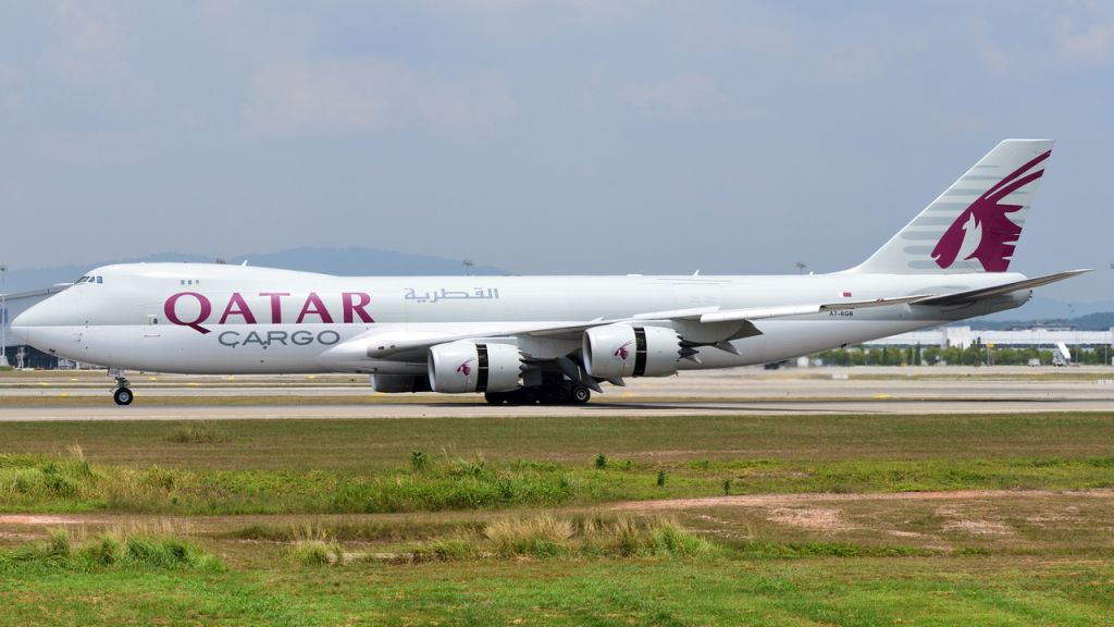 BOEING 747-8 (A7-BGB) - Arriving from East Midlands Airport and Doha. It is enroute to Avalon (Melbourne).