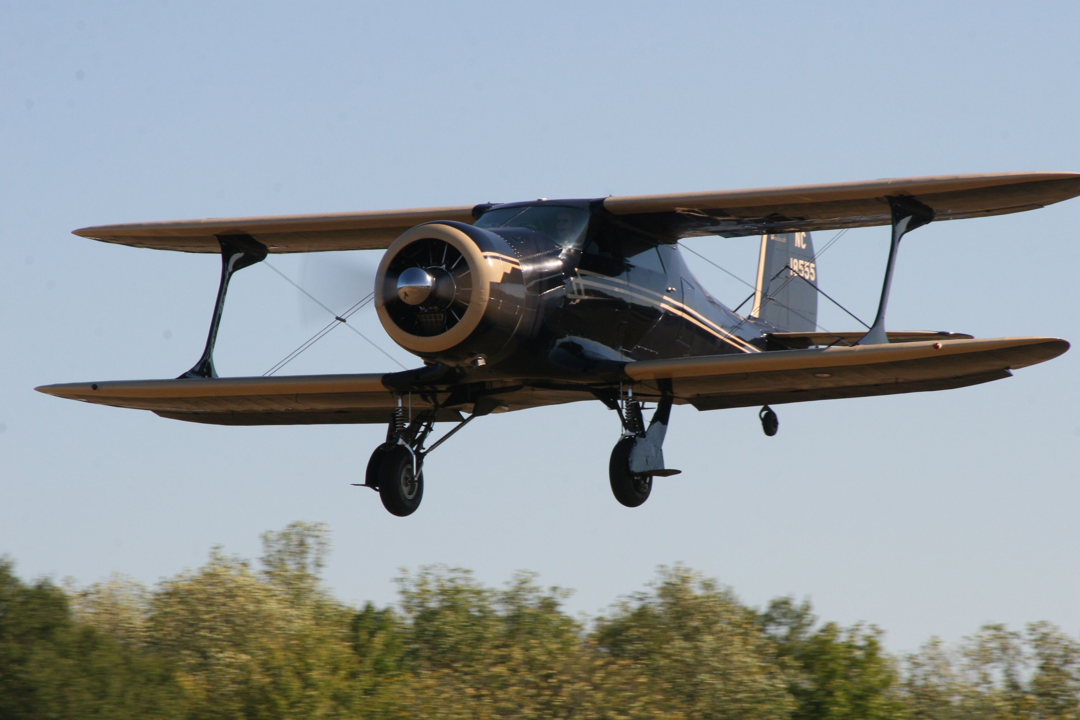 Beechcraft Staggerwing — - Beech Staggerwing landing at the Beech Party in Tullahoma, TN.  Photo by Larry Wixom