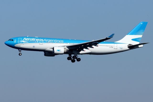 Airbus A330-200 (LV-FNK) - 'Argentina 1300' arriving from Buenos Aires Ministro Pistarini International Airport, Argentina