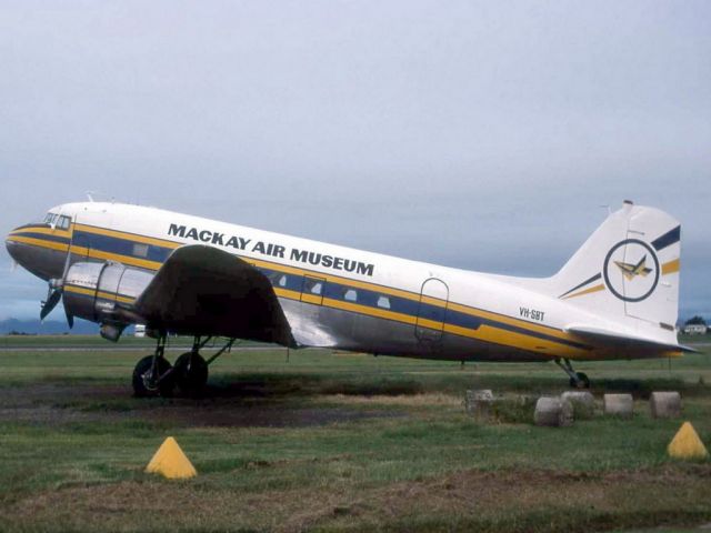 Douglas DC-3 (VH-SBT) - Dc3 VH-SBT at Mackay Airport Queensland in 1985.