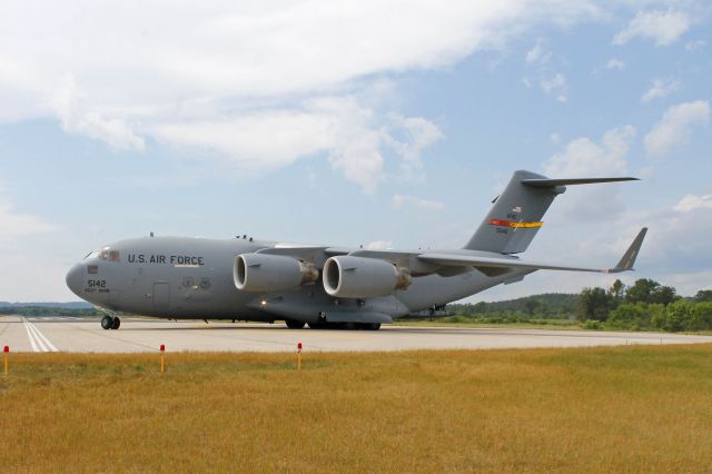 Boeing Globemaster III (05-5142) - USAF C-17, 05-5142, c/n, P-142 at Ft. McCoy on 20 Jul 2017 during Warrior Exercise 86-13-01 (WAREX)/Exercise, a joint-service Combat Skills/Field Training exercise. 