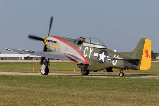 North American P-51 Mustang (N5428V) - A P-51D taxis after flying with other P-51s at EAA Airventure 2019.