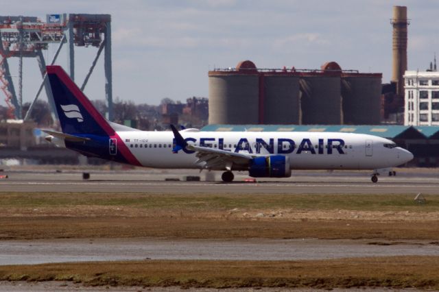 Boeing 737 MAX 8 (TF-ICU) - Icelandair B737 MAX 8 in the airlines new livery arrival to Boston Logan on 4/10/22. 