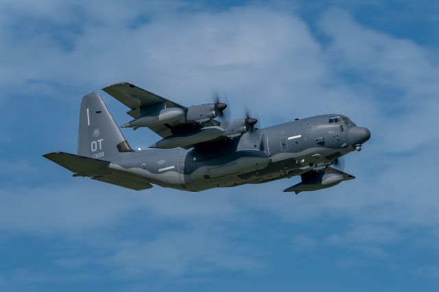 09-0108 — - A HC-130J Combat King II departs Ellington Field after a brief stop in transit from Santa Maria back to Eglin AFB on 28 August 2021.