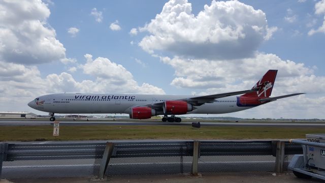 Airbus A340-600 (G-VFIT) - Virgin Atlantic A340 landing at KATL