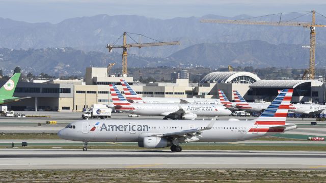 Airbus A321 (N127AA) - Taxiing to gate at LAX after landing on 25L