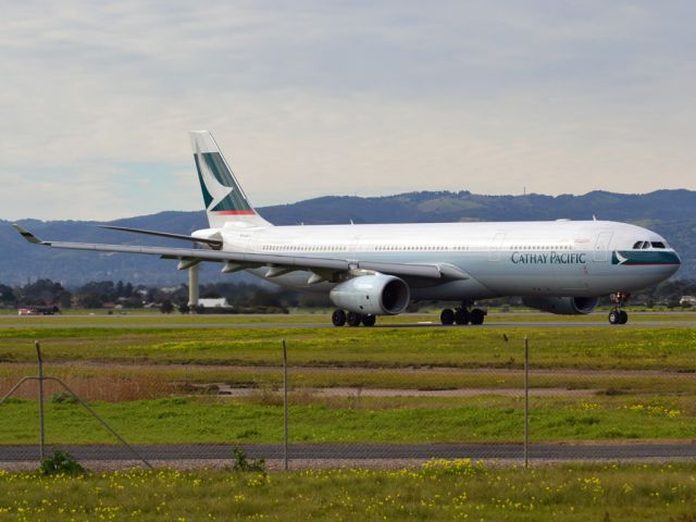 Airbus A330-300 (B-LAJ) - On taxi-way heading for take off on runway 05, for flight home to Hong Kong via Melbourne. Thursday 12th July 2012.