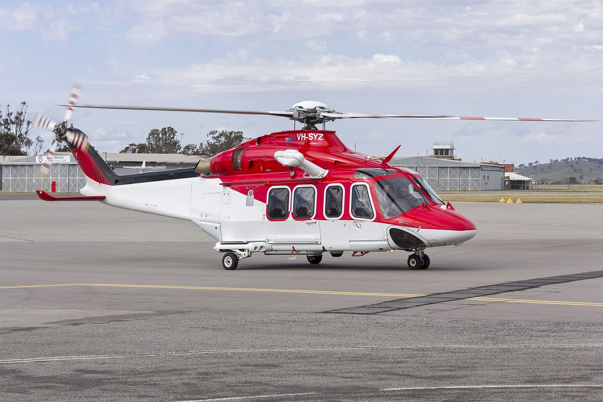 BELL-AGUSTA AB-139 (VH-SYZ) - Lloyd Off-Shore Helicopters (VH-SYZ) AgustaWestland AW139 taxiing at Wagga Wagga Airport