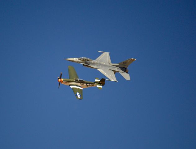 — — - Heritage Flight P-51 F-16