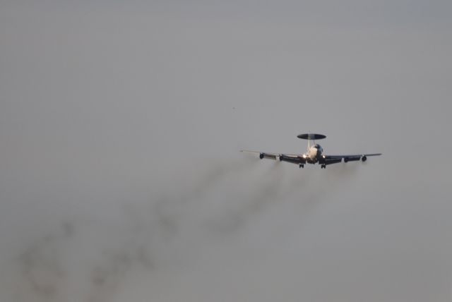 Boeing 707-100 (LXN90458) - riding on its own exhaust fumes