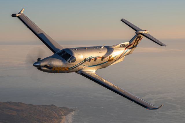 Pilatus PC-12 (N578JZ) - PC-12/45. Special race team decals applied for supporting the 2023 Reno Air Races Unlimited Team #3 Bardahl Special.