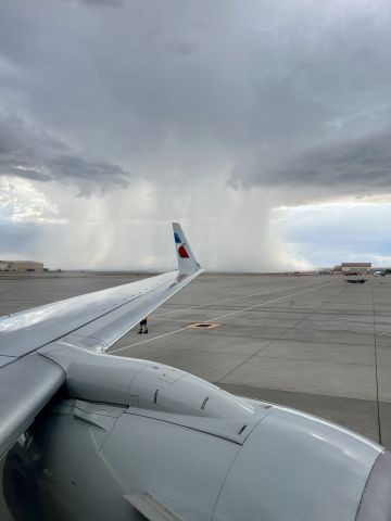 — — - Monsoon season in NM begins, a small pop up thunderstorm on departure side of runway (08/26) and computer  generated wind shear alerts at 8000.  Do you see no delay, 30 minutes or an hour? 