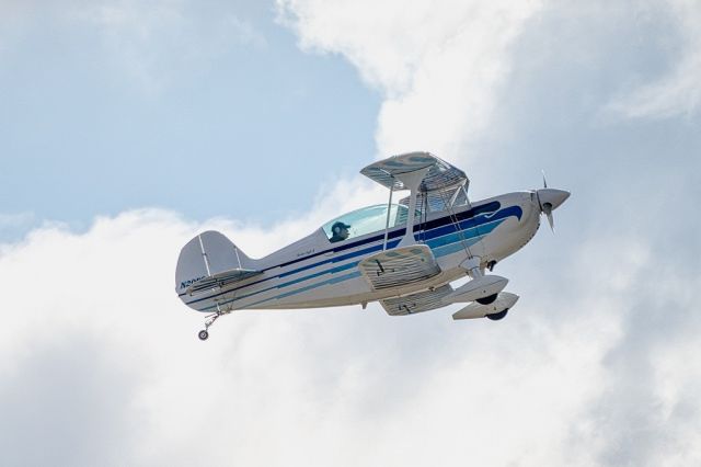 Piper Navajo (N20BG) - W L Glodfelty Christen Eagle II over Livermore Municipal Airport. January 2021